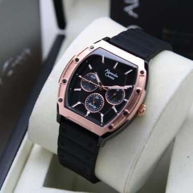 JAM TANGAN WANITA ALEXANDRE CHRISTIE AC 6628 / AC6628 RUBBER ORIGINAL BLACK RING RG