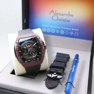 ALEXANDRE CHRISTIE AC 6608 BLACK RED AUTOMATIC SPECIAL EDITION ORI