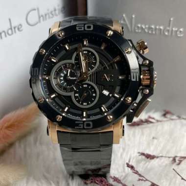 Original 100%!! Alexandre Christie Pria AC 9205 / AC9205 Black Rosegold Garansi Resmi 1 tahun