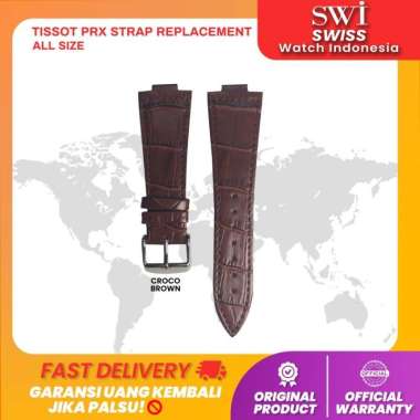 Strap Watch Tali Kulit Jam Tangan Tissot PRX Power Matic 80 Baterai Croco Brown