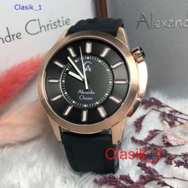 Original 100%!! Alexandre Christie Pria AC 8632 / AC8632 Black Rosegold Garansi Resmi 1 tahun