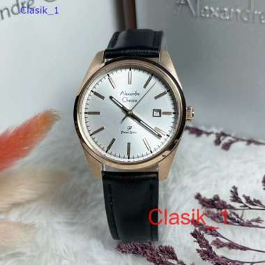 Original 100%!! Alexandre Christie Wanita AC1025 AC 1025 Kulit Rosegold Black Garansi Resmi 1 tahun