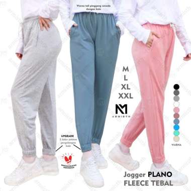 Armisth - Celana Training Joger Polos Wanita Fleece Tebal Premium / Jogger Sweatpants Cewe Terbaru P
