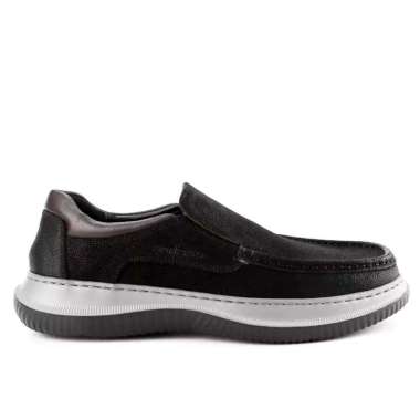 ANM07 SEPATU PRIA SLIP ON ANDREW ORIGINAL CASUAL KULIT ASLI ORI HITAM BLACK