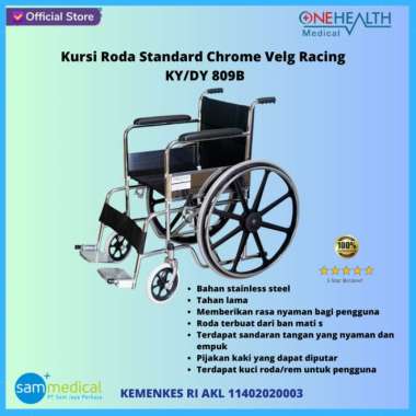 One Health Kursi Roda Standard Chrome Velg Racing KY/DY 809B