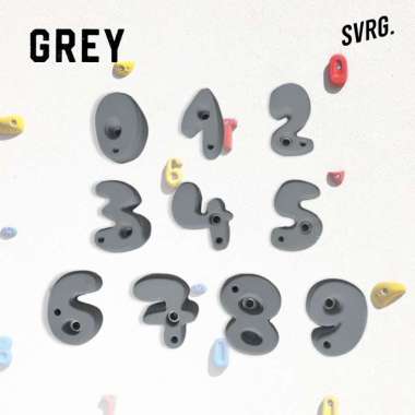 SVRG. Numberics Climbing Holds - Poin Panjat Tebing - Point Panjat Grey