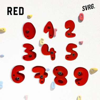SVRG. Numberics Climbing Holds - Poin Panjat Tebing - Point Panjat Red