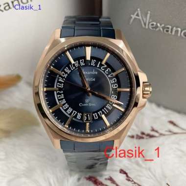 Original 100%!! Jam Alexandre Christie Pria AC 8688 AC8688 Rosegold Blue Garansi Resmi 1 tahun