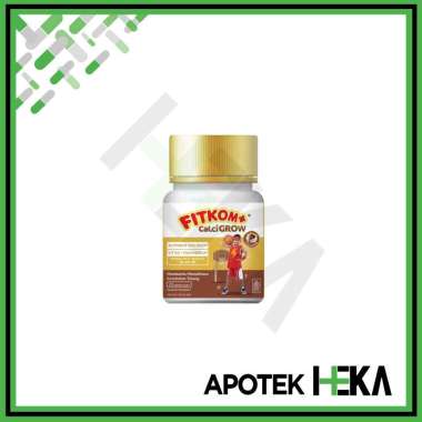 Fitkom Calcigrow Botol isi 21 Tablet - Vitamin Kalsium Tulang Anak