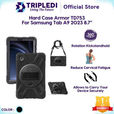 TRIPLEDI Case Armor For Samsung Tab A9 8.7 inch 2023 SM-X110 SM-X115 TD753 Hard Cover Bumper Kicksta