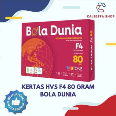 Kertas HVS A4/F4 80 Gram Bola Dunia - 1 Rim ( 500 Lembar ) F4