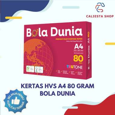 Kertas HVS A4/F4 80 Gram Bola Dunia - 1 Rim ( 500 Lembar ) A4