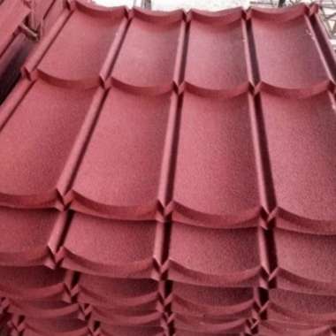 Genteng Atap Metal Polos Merah Hitam Coklat Hijau Pasir 80 x 80 cm - Merah Polos Merah