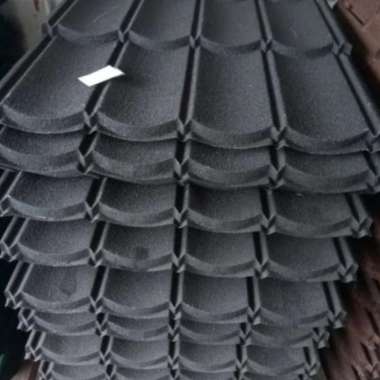 Genteng Atap Metal Polos Merah Hitam Coklat Hijau Pasir 80 x 80 cm - Merah Polos Hitam