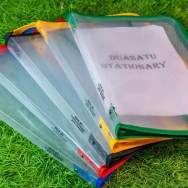 DATAFLEX Map Plastik Resleting Zipper Bag pake jaring Hijau