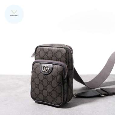 GUCCI Ophidia GG supreme mini bag Grey Black - 100% Authentic