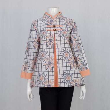 Blus pias koin 02 | Baju Kerja Batik Wanita | Langitjua Collection XXL Latar Kotak