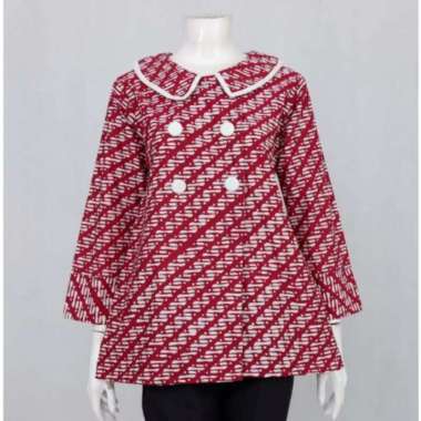 Blus Nayaka Batik Klithik - Atasan Baju Kerja Busui Friendly | Langitjua Collection XXL marun