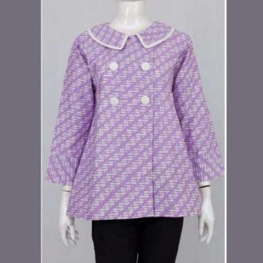 Blus Nayaka Batik Klithik - Atasan Baju Kerja Busui Friendly | Langitjua Collection M ungu