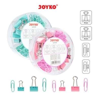 (TOPLES) Binder Klip Kertas 4 Type / Paper Clip Set - Joyko CLIP-470 / CLIP-471 MURAH CLIP-471 (Pink