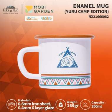 Mobi Garden Gelas Camping Enamel NX21666082 Yuru Camp Enamel Mug White