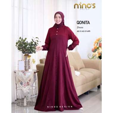 QONITA DRESS By Ninos Desgin Maroon