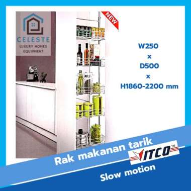 VITCO tall Unit 1860 - 2200 mm/Rak snack Botol Tarik Slow Motion Multivariasi Multicolor