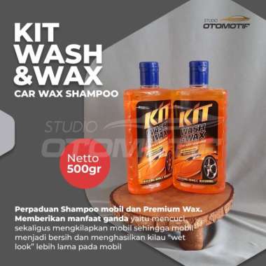 KIT WASH WAX SHAMPOO PREMIUM WAX MOBIL MOTOR 500ML SAMPO DAUN TALAS