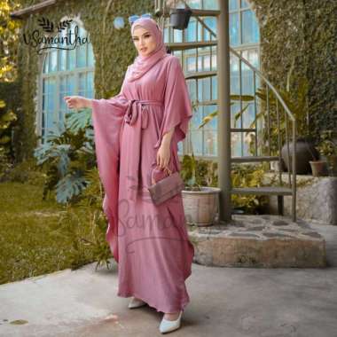 Gamis / Dress Kalong Crinkle Airflow Madina Dusty PInk