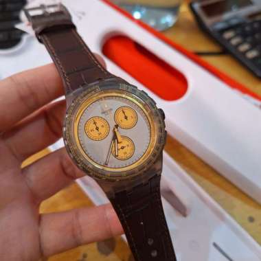 Jam Tangan Pria Swatch SUSM100 GOLDEN RADIANCE Original & Garansi