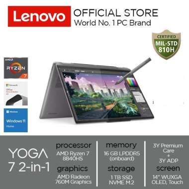LENOVO YOGA 7 2-in-1 Ryzen 7 8840HS 16GB 1TB 14 WUXGA OLED TOUCH OHS