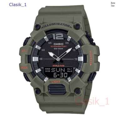 Original 100%!! CASIO HDC-700-3A2VDF - Jam Tangan Pria - Hijau Army