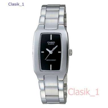 Original 100%!! CASIO LTP-1165A-1CDF - Jam Tangan Wanita -Silver Hitam
