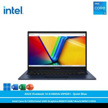 ASUS Vivobook 14 A1404VA-VIPS551 - Quiet Blue [Intel Core i5-1335U/Intel UHD Graphics/8GB/512GB/14inch/WIN11/OHS]