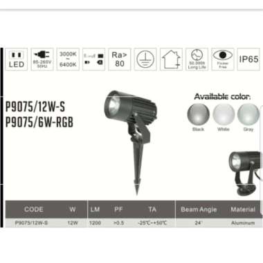 LAMPU SOROT SPOTLIGHT TAMAN OUTDOOR 12 WATT WATERPROOF LED