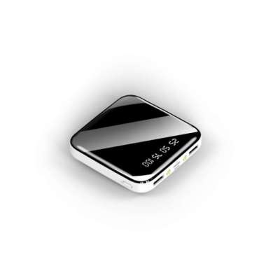 20000mAh Mini PowerBank Mirror Screen Digital Display PowerBank - Putih, 20000 mAh Putih 12000 mAh