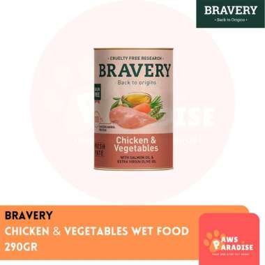 Bravery Grain Free Dog Canned Wet Food - Chicken & Vegetables 290 gr