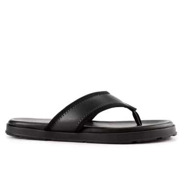 OBERMAIN OM03 SANDAL PRIA ORIGINAL SENDAL JEPIT CASUAL KULIT ASLI ORI HITAM