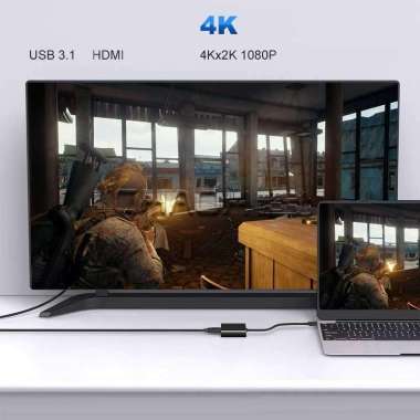 CHAOH Kabel Konverter USB Type C to HDMI 4K 15 cm MM142 Kabel Konverter Laptop Type C Portable Ac In