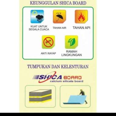 Papan Fiber Semen Silica Board GRC Shicaboard Sika Eternit Silika - 8 mm 8 mm