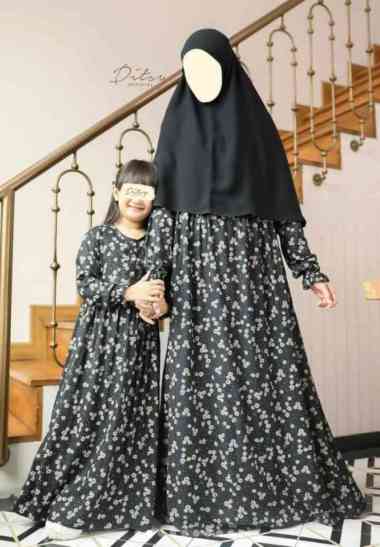 Ditsy Little Night Gown Des 2023-Gamis Anak Seri Auretta Jetblack 1