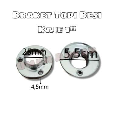 Braket Pipa Topi Besi Kaje 1" dan 3/4" ( 19mm & 25mm ) 1" (25mm) (4 PASANG)