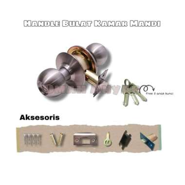 Kunci Bulat Pintu Kamar Mandi WC Toilet SS Stainless Steel YSK Merk YSK