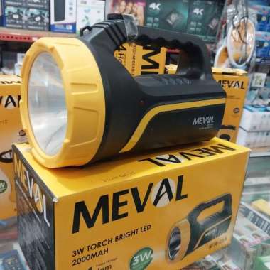 Senter Meval Besar 3 Watt Bright Led Baterai 2000mAh