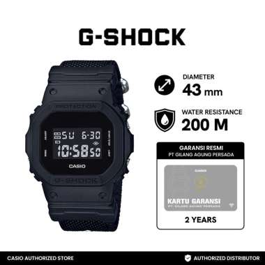 CASIO G-SHOCK Canvas Full Black Ltd Edition Jam Tangan Pria - Black DW-5600BBN-1DR Black