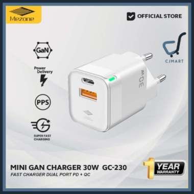Mezone GC-230 Mini GaN Charger 30W Fast Charger Dual Port PD