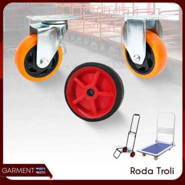 Roda Troli Barang 4 Inch Hand Truck Trolley Ban Karet Dorongan Gerobak Tebal RODA 4 INCH MATI