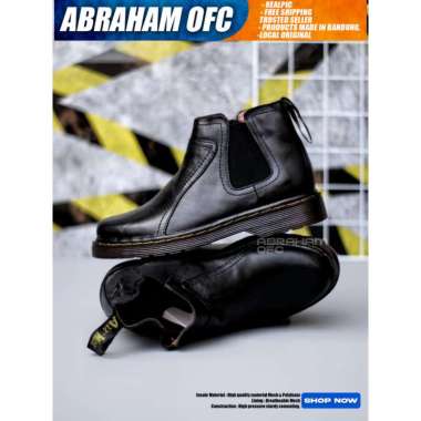 SPV Sepatu Boots Docmart Hitam Kulit Pria 39 HITAM