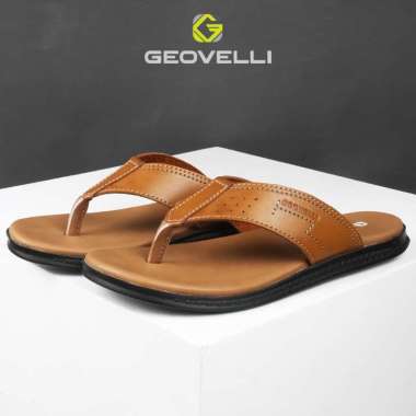 GRG Sandal Pria Geovelli Sandal Jepit Sandal Cowok Sandal Pria Distro Bandung Trendy 42 G-1980 Tan