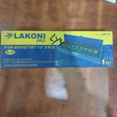 star socket set 1/2" 9 pcs lakoni / kunci sock